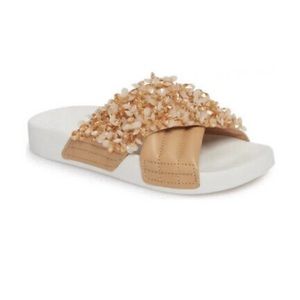 Tory Burch Logan Crystal Embellished Sandals Shoes $298 Size 8